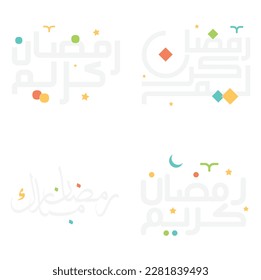 Arabic Calligraphy Ramadan Kareem Wishes for Islamic Fasting Month.