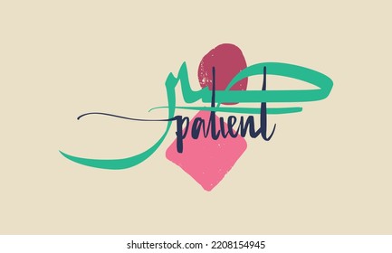 Arabic Calligraphy of "Sabr" in Modern Art with Retro Colours Palette. Translated as "Patient".