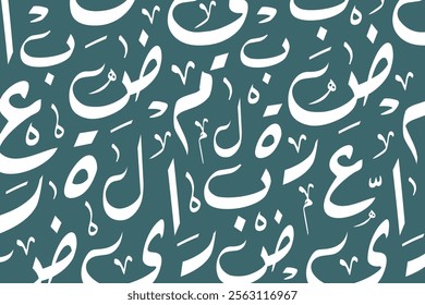 Arabic calligraphy seamless pattern , arabic letters background for arabic islamic decoration and world arabic language day occasion