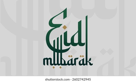 Arabic Calligraphy style of Eid Mubarak design, vector typeface.