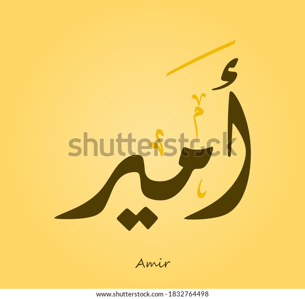 arabic-calligraphy-text-design-name-amir-stock-vector-royalty-free