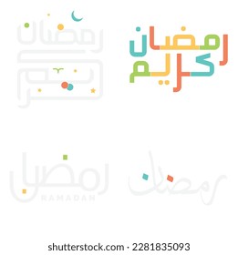 Arabic Calligraphy Vector Illustration for Ramadan Kareem Greeting Cards.