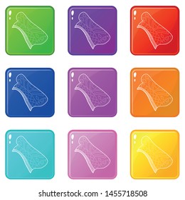 Arabic carpet icons set 9 color collection isolated on white for any design