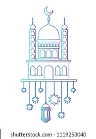 arabic castle with moon and decoration hanging