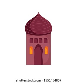 arabic castle tower classic antique icon vector illustration