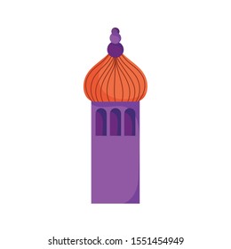 arabic castle tower classic antique icon vector illustration