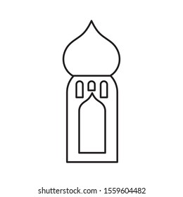 arabic castle tower classic antique icon vector illustration thick line