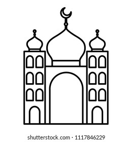 arabic castle tower with moon