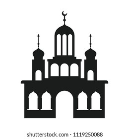 arabic castle tower with moon