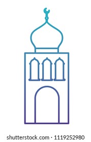 arabic castle tower with moon