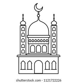 arabic castle tower with moon
