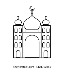 arabic castle tower with moon