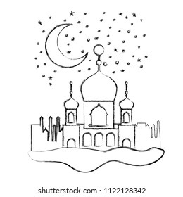 arabic castles in the night scene