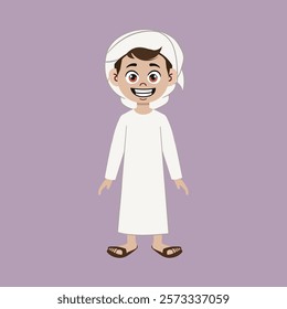 arabic children character wear abaya
