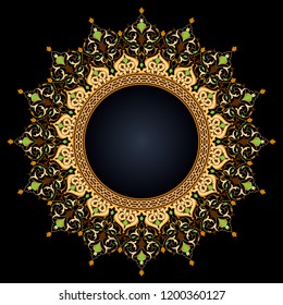 Arabic circle floral pattern islamic vector ornament decoration