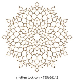 Arabic circle pattern monoline ornament