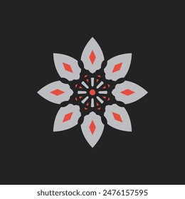 Arabic circular geometric symbol. Vector floral mosaic oriental ornamental logo template
