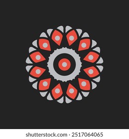 Arabic circular geometric symbol. Vector floral mosaic oriental ornamental logo template