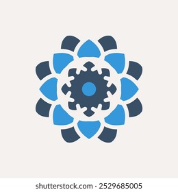 Arabisches kreisförmiges geometrisches Symbol. Vektor florale Mosaik orientalisch ornamental Logo Vorlage