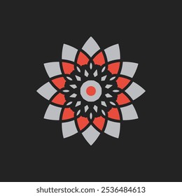 Arabic circular geometric symbol. Vector floral mosaic oriental ornamental logo template