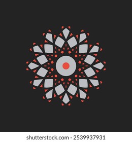 Símbolo geométrico circular árabe. Vector floral mosaico oriental ornamental logo Plantilla