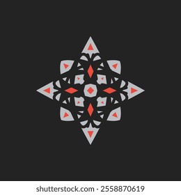 Arabic circular geometric symbol. Vector star mosaic oriental ornamental logo template