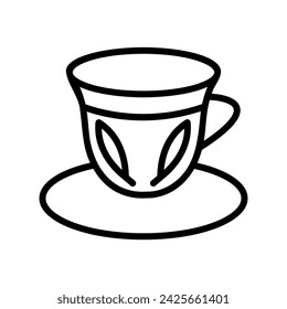 Icono de taza de café árabe, café, taza, bebida, icono de línea de café tradicional, icono vectorial editable, píxel perfecto, archivo ai ilustrador