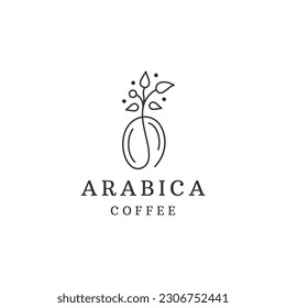 Arabic coffee line logo icon design template flat vector