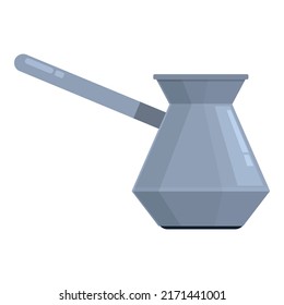 Arabic coffee pot icon cartoon vector. Cezve cup. Turkish cafe