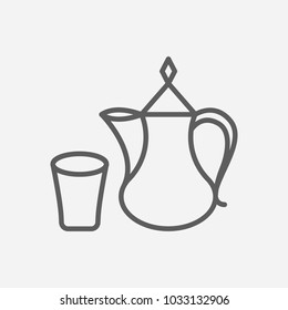Arabic coffee pot icon line symbol. Isolated vector illustration of  icon sign concept for your web site mobile app logo UI design.