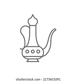 Arabic coffee pot line icon. linear style sign for mobile concept and web design. Ramadan Kareem Jug outline vector icon. Symbol, logo illustration. Vector graphics