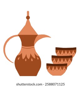 arabic coffee pot set with cup