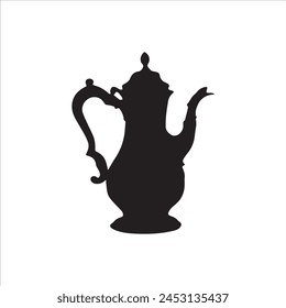 Arabic coffee pot silhouette icon vector illustration isolated on white background