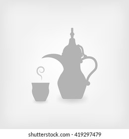 Arabic coffee white background. vector illustration - eps 10