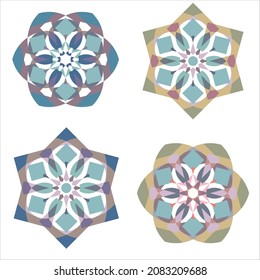 arabic colored ornament, mandala. geometric pattern, oriental art, vector illustration