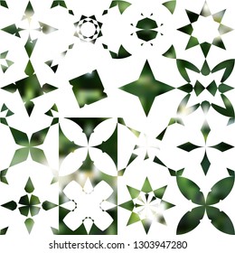 Arabic colorful geometric shapes on white background. Vector simple islamic ornament