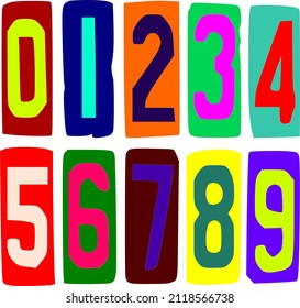 Arabic Colorful Numbers Zero Nine Stock Vector (Royalty Free) 2118566738