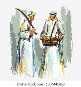 Arabic Cultural Performance Illustrated Art