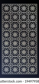 Arabic ‌inspired decorative background, laser cut vector template