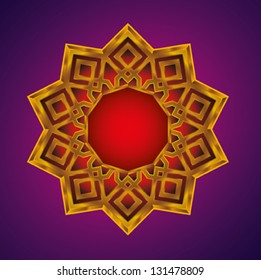 Arabic Decorative Gold Pattern. Islamic Geometrical Design