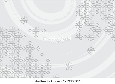 Arabic design greeting cards for Ramadan Kareem. Islamic white mosaic ornament detail. Islamic pattern background for wallpaper, background, banner, poster, brochure, vector illustration template.