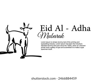 Arabic Design of a sheep image with the title Eid al Adha Mubarak