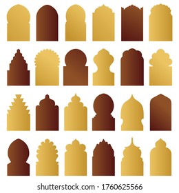 Arabic door and window vector silhouette
