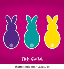 Arabic Easter Bunny card in vector format.