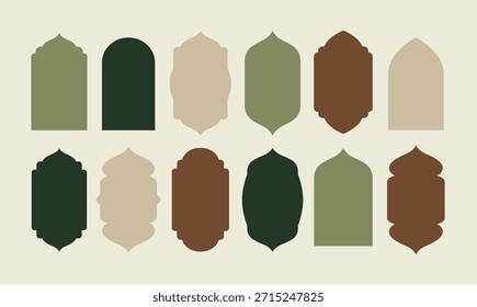 Arabic eastern simple pastel colored frame templates.