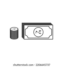 Arabic Egypt Currency Symbol, Egyptian Pound Icon, EGP Sign. Vector Illustration