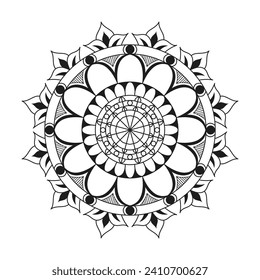 Arabische Elemente Blumenmandala Design-Malbuchseite