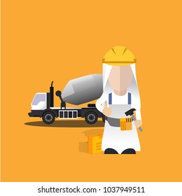 Arabic engineer on field 