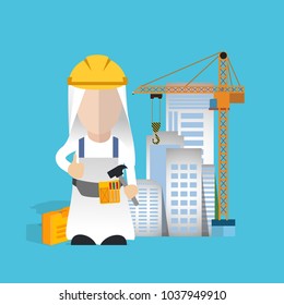 Arabic engineer on field 