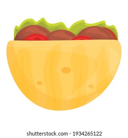 Arabic falafel icon. Cartoon of arabic falafel vector icon for web design isolated on white background